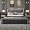 Modern Queen Wingback Bed