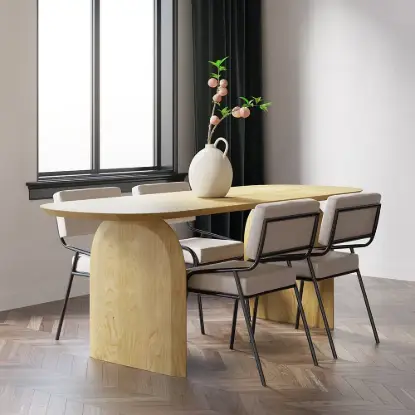 Picture of Tintica 180 cm Oval Natural Wood Dining Table, Seats 6