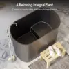 100 cm Deep Oval Freestanding Stone Resin Soaking Bathtub with Built-in Seat – Matte Black Japanese