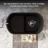 100 cm Deep Oval Freestanding Stone Resin Soaking Bathtub with Built-in Seat – Matte Black Japanese