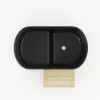 100 cm Deep Oval Freestanding Stone Resin Soaking Bathtub with Built-in Seat – Matte Black Japanese