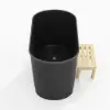 100 cm Deep Oval Freestanding Stone Resin Soaking Bathtub with Built-in Seat – Matte Black Japanese