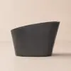 1200 mm Modern Oblique Deep Freestanding Matt Black Stone Resin Japanese Soaking Bath
