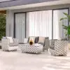 Picture of Martic 4-Piece Aluminium Rope Outdoor Sofa Set with Faux Marble Coffee Table Cushion Pillow
