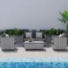 Picture of Martic 4-Piece Aluminium Rope Outdoor Sofa Set with Faux Marble Coffee Table Cushion Pillow
