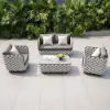 Picture of Martic 4-Piece Aluminium Rope Outdoor Sofa Set with Faux Marble Coffee Table Cushion Pillow