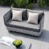 Picture of Martic 4-Piece Aluminium Rope Outdoor Sofa Set with Faux Marble Coffee Table Cushion Pillow