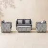 Picture of Martic 4-Piece Aluminium Rope Outdoor Sofa Set with Faux Marble Coffee Table Cushion Pillow