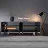 Modern 180 cm Glossy Black Wood Sideboard with Cabinets & Adjustable Shelves – Buffet Kitchen Cabinet