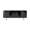 Modern 180 cm Glossy Black Wood Sideboard with Cabinets & Adjustable Shelves – Buffet Kitchen Cabinet