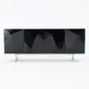 Modern 180 cm Glossy Black Wood Sideboard with Cabinets & Adjustable Shelves – Buffet Kitchen Cabinet