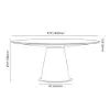 Round Dining Table Sintered Stone Top Wooden Base for 6 Mid-Century Modern
