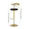 Modern Black Swivel & Adjustable Bar Height Stool with Backrest & Velvet Upholstery