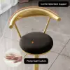 Modern Black Swivel & Adjustable Bar Height Stool with Backrest & Velvet Upholstery