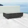 Picture of Martic Modern Aluminium & Rope & Faux Marble Top Outdoor Patio Coffee Table in Black