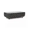 Picture of Martic Modern Aluminium & Rope & Faux Marble Top Outdoor Patio Coffee Table in Black