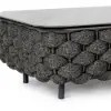 Picture of Martic Modern Aluminium & Rope & Faux Marble Top Outdoor Patio Coffee Table in Black