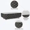 Picture of Martic Modern Aluminium & Rope & Faux Marble Top Outdoor Patio Coffee Table in Black