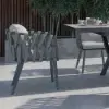 Outdoor Rope Weave & Aluminum Dining Chairs in Gray, Set of 2