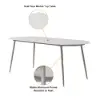 Picture of 6 - Person Oval Faux Marble Top & Aluminium Outdoor Patio Dinning Table in White & Grey