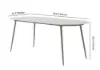 Picture of 6 - Person Oval Faux Marble Top & Aluminium Outdoor Patio Dinning Table in White & Grey