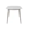 Picture of 6 - Person Oval Faux Marble Top & Aluminium Outdoor Patio Dinning Table in White & Grey