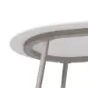 Picture of 6 - Person Oval Faux Marble Top & Aluminium Outdoor Patio Dinning Table in White & Grey
