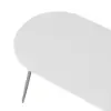Picture of 6 - Person Oval Faux Marble Top & Aluminium Outdoor Patio Dinning Table in White & Grey