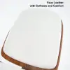 Faux Leather Tripod Slipper Accent Chair with Wooden Legs – White