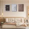 3 Pieces Japandi Canvas Wall Art Print Hanging Wall Decor Set with Rectangle Frame