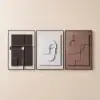 3 Pieces Japandi Canvas Wall Art Print Hanging Wall Decor Set with Rectangle Frame