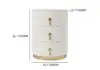 Sintered Stone Top 3-Drawer Round Velvet Bedside Table – White Nightstand Storage