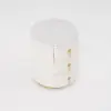 Sintered Stone Top 3-Drawer Round Velvet Bedside Table – White Nightstand Storage