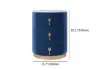 Sintered Stone Top 3-Drawer Round Velvet Bedside Table – Blue Nightstand Storage