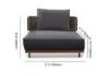 950mm Wide Modern Aluminum & Rattan Outdoor Sofa with Cushion in Gray & Brown