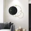Modern Round Oversized Wall Clock Home Decor Art in Black