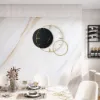 Modern Round Oversized Wall Clock Home Decor Art in Black