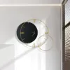 Modern Round Oversized Wall Clock Home Decor Art in Black