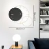 Modern Round Oversized Wall Clock Home Decor Art in Black