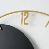 Modern Round Oversized Wall Clock Home Decor Art in Black