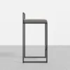 Modern Gray Velvet Upholstered Counter Stools, 2 Pieces