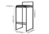 Modern Gray Velvet Upholstered Counter Stools, 2 Pieces