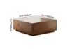 Picture of 90 cm Distressed Pine Wood Square Coffee Table with 4 Drawers