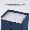 Deep Blue Leather 2-Drawer Bedside Table with Sintered Stone Top