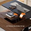 120 cm Lift-Top Extendable Coffee Table with Drawers & Cabinet – Black – Walnut