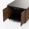 120 cm Lift-Top Extendable Coffee Table with Drawers & Cabinet – Black – Walnut