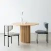 Japandi 100 cm Round Natural Wood Dining Table, Seats 2-4