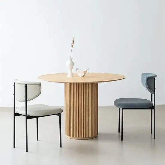 Japandi 100 cm Round Natural Wood Dining Table, Seats 2-4