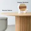 Japandi 100 cm Round Natural Wood Dining Table, Seats 2-4
