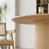 Japandi 100 cm Round Natural Wood Dining Table, Seats 2-4